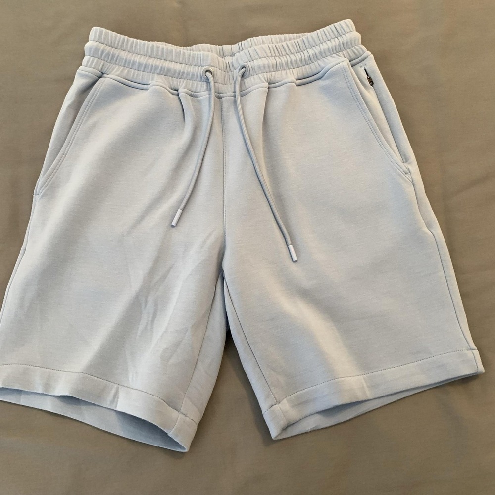 Infinity‎ Shorts Mens Small Blue Sweat Linearflex Stretch Drawstring Casual